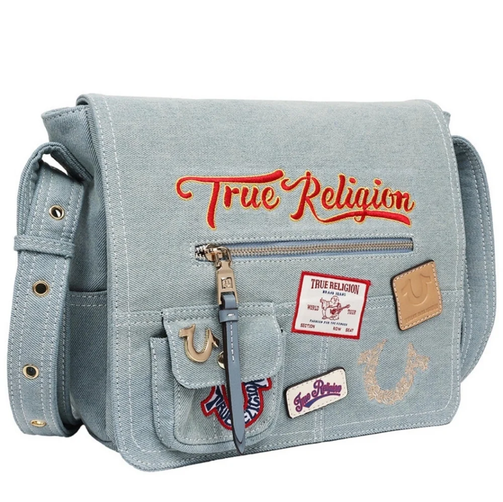 NEW True Religion Denim Messenger Handbag - Picture 2 of 6
